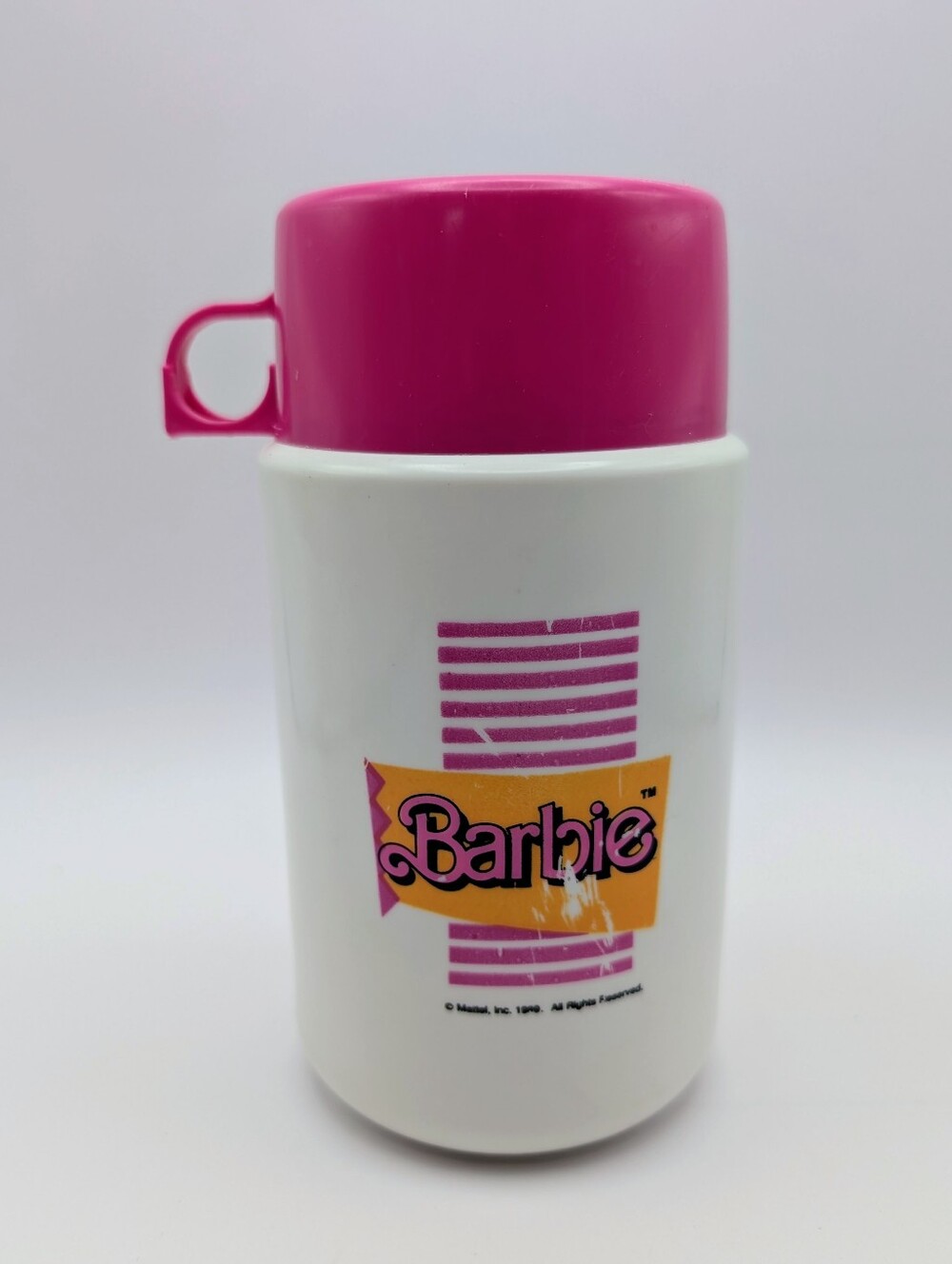 Vintage Barbie Thermos 1989 Pink Lid From The Barbie Cool Time Lunchbox